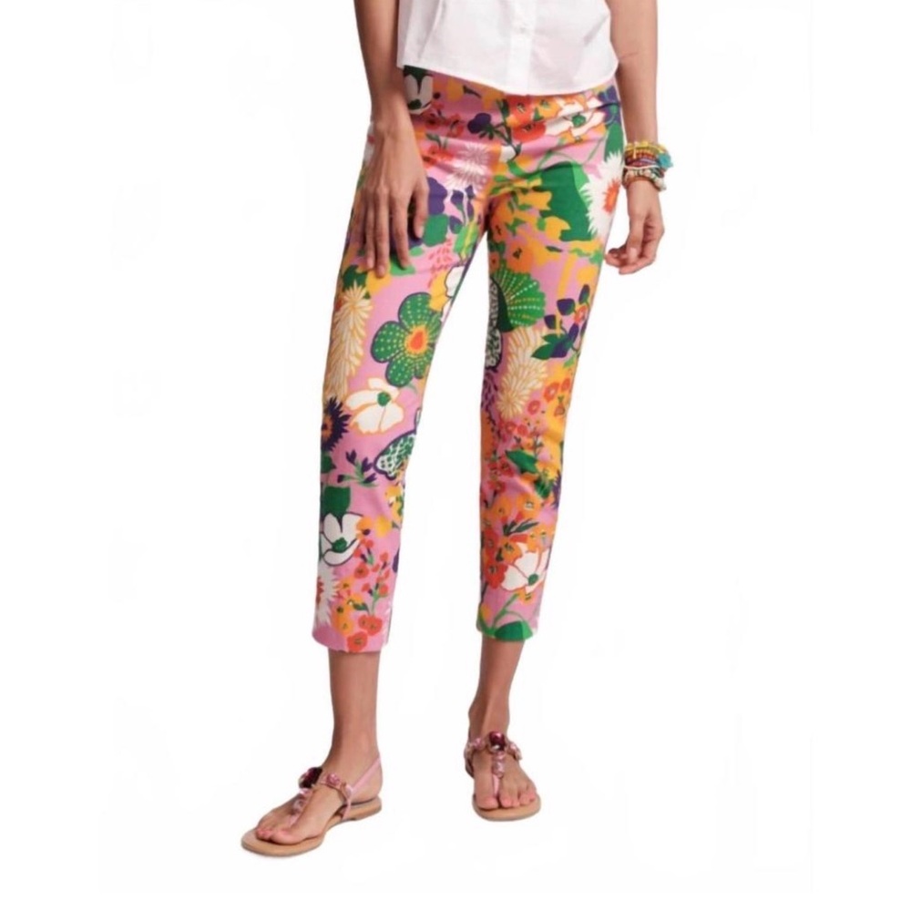 NWT Frances Valentine Lucy Botanical Bash Multi Floral Cropped Pant